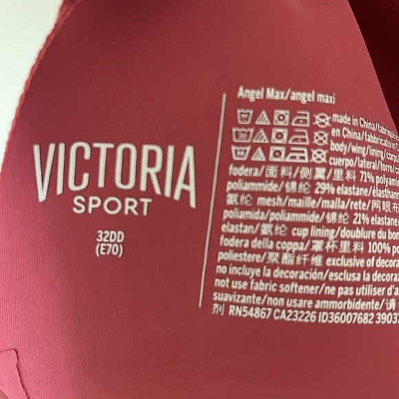 COPY - Victoria's Secret Victoria Sport Bra Racerback Pink Peach Womens 32dd 32e - Picture 4 of 4